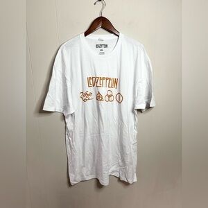 Led Zeppelin white short sleeve graphic band t shirt size XXL/2XL